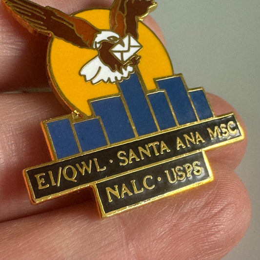 Vtg USPS National Association of Letter Carriers Lapel Pin NALC Santa Ana MSC