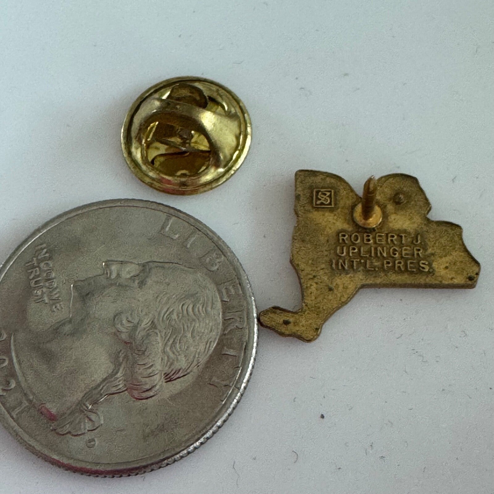 Vintage 1971-1972 Lions Club 100% Attendance New York State Lapel Pin 