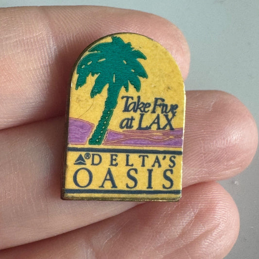 Delta’s Oasis “Take Five at LAX” Pin – Retro Travel Airline Souvenir
