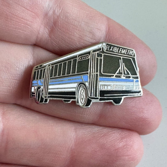 Vtg Flexible Metro Transit Bus Enamel Lapel Pin New Jersey Transit ? NJ