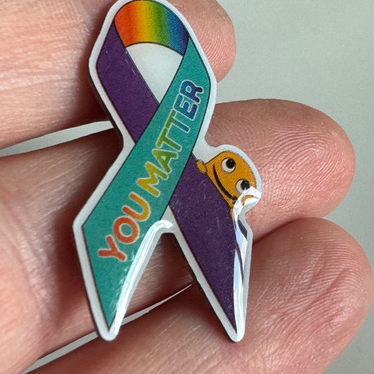 Amazon Peccy You Matter LGBTQ Mental Health Awareness Ribbon Pin
