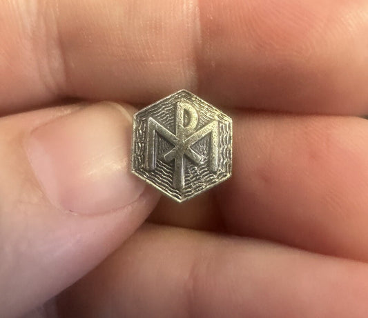 Vintage 1960 Catholic Chi Rho Lapel Pin Brooch Mini Jewelry Religious M P X Gift