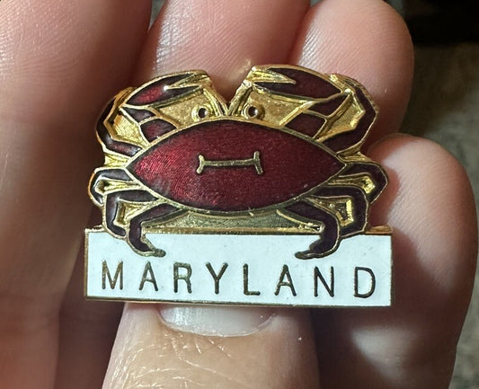 Maryland Red Crab Souvenir Lapel Pin Gold Tone