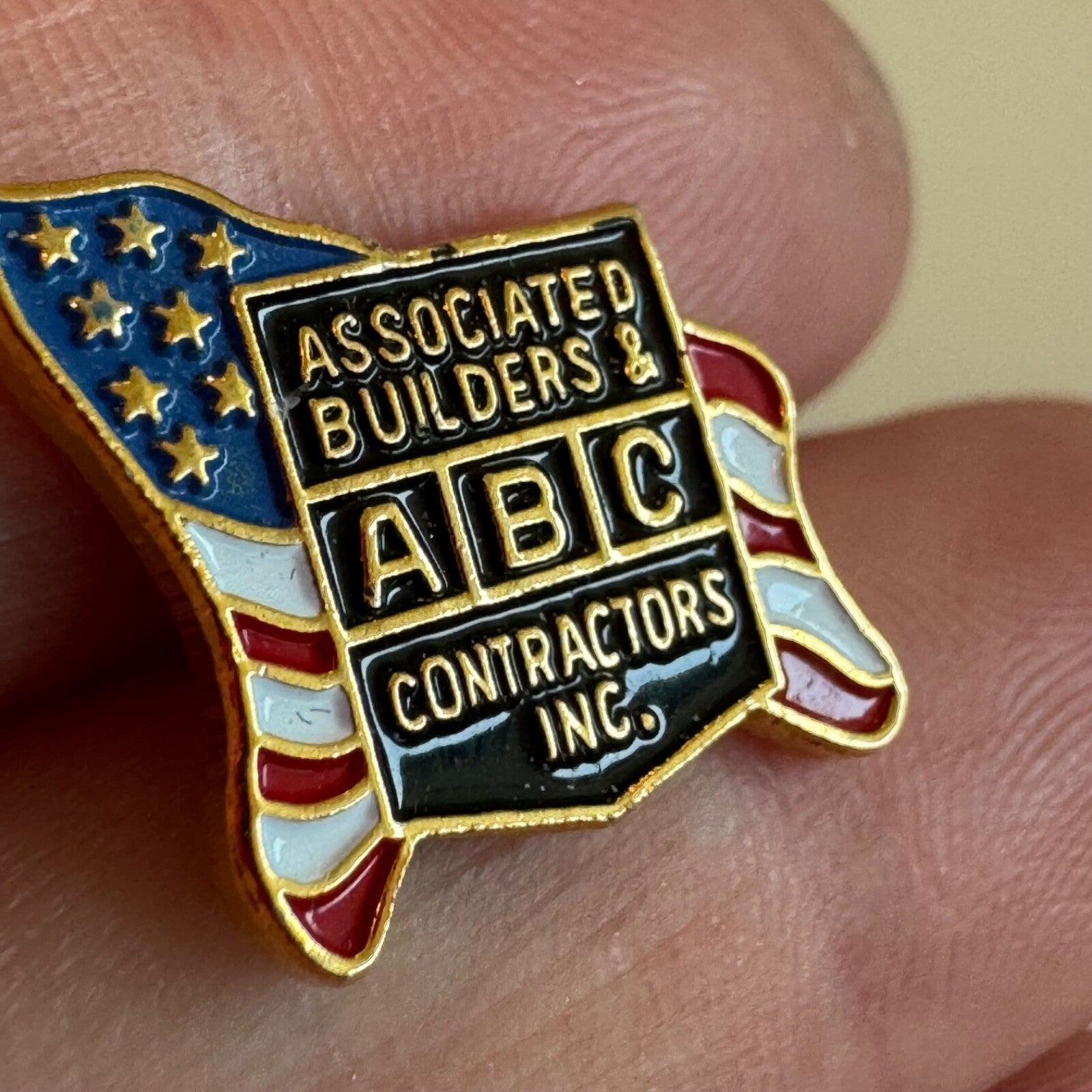 Vintage Associated Builders & Contractors Inc Lapel Pin Tie Tack ABC