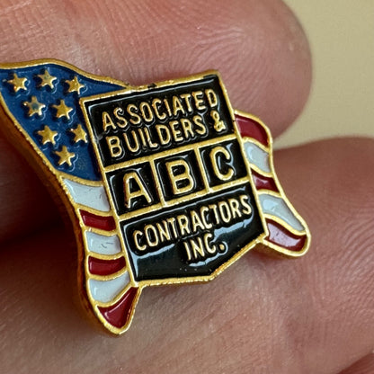 Vintage Associated Builders & Contractors Inc Lapel Pin Tie Tack ABC