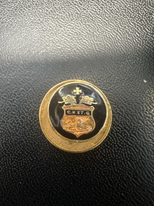 Antique Catholic Knights of St. George Screwback Lapel Pin Collar Stud