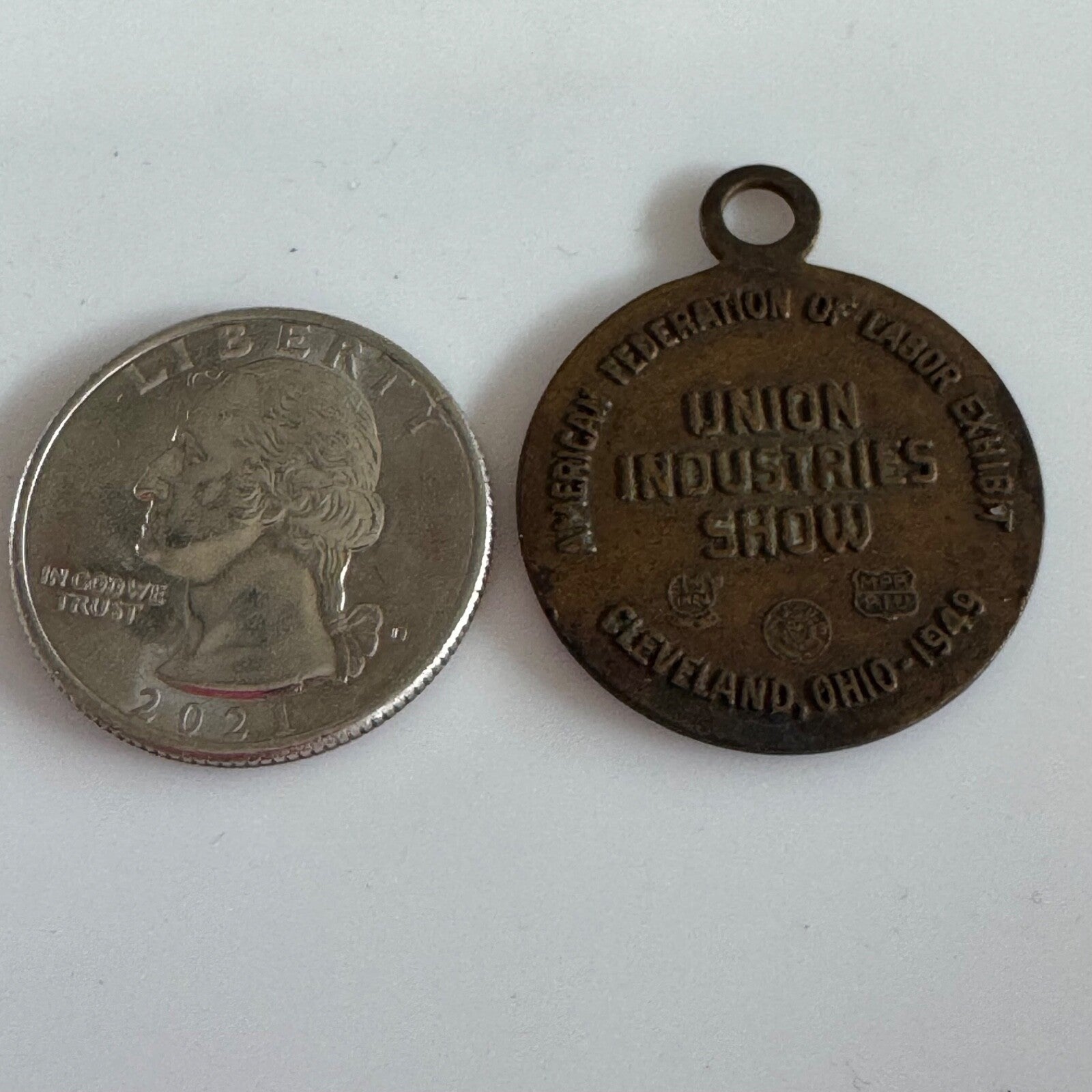 1949 American Federation of Labor Exhibit Union Industries Show Medal Medallion