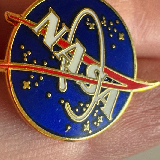NASA Vector Logo Lapel Pin Tie Tack Enamel New Old Stock Space