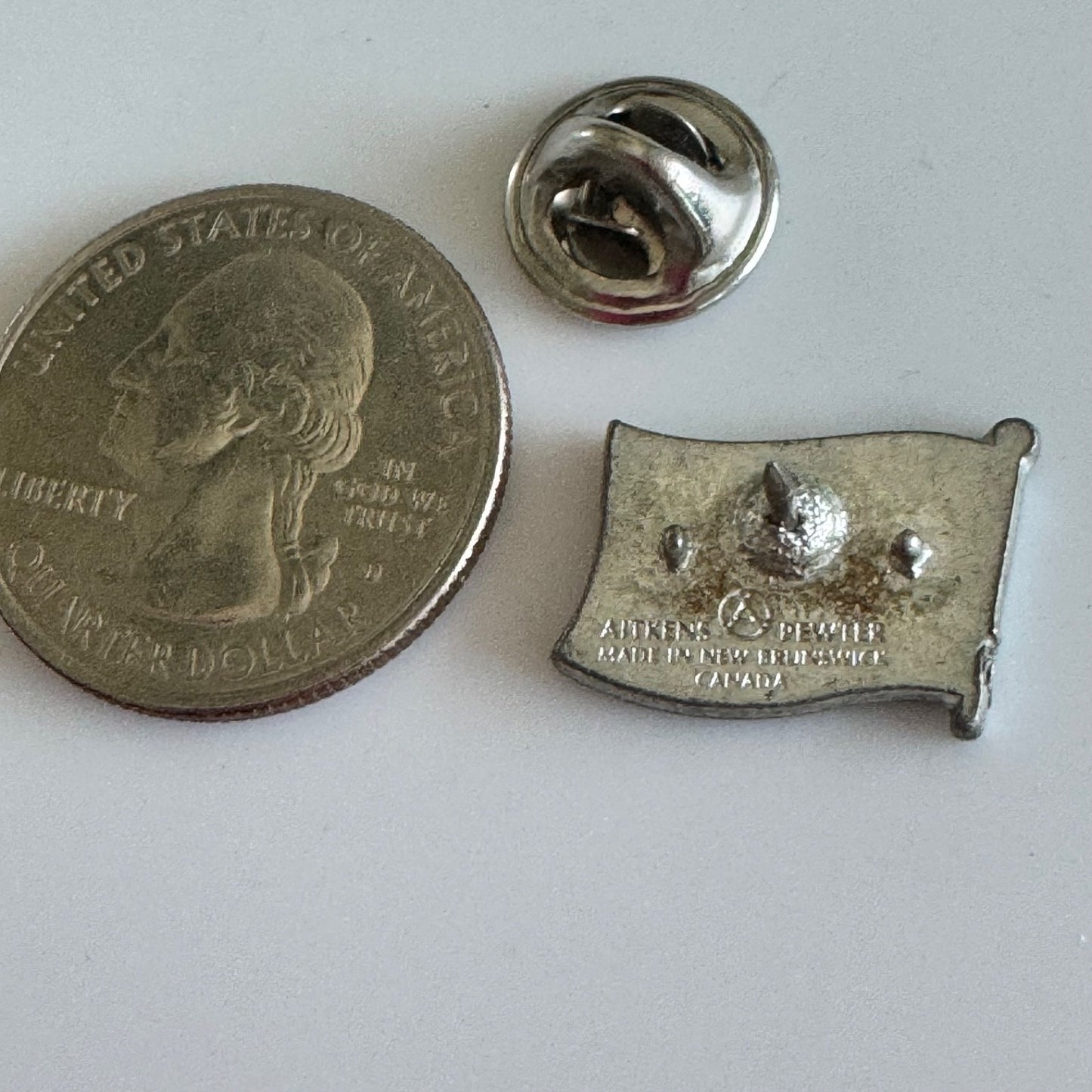 Vtg New Brunswick Canada Flag Enamel Lapel Pin Ship and Lion Design