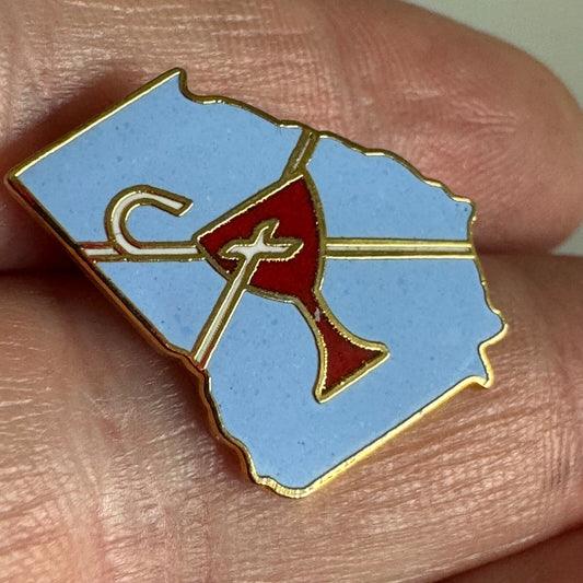 Vintage Georgia Disciples of Christ Chalice of Christ Pin Staff and Cup Rare