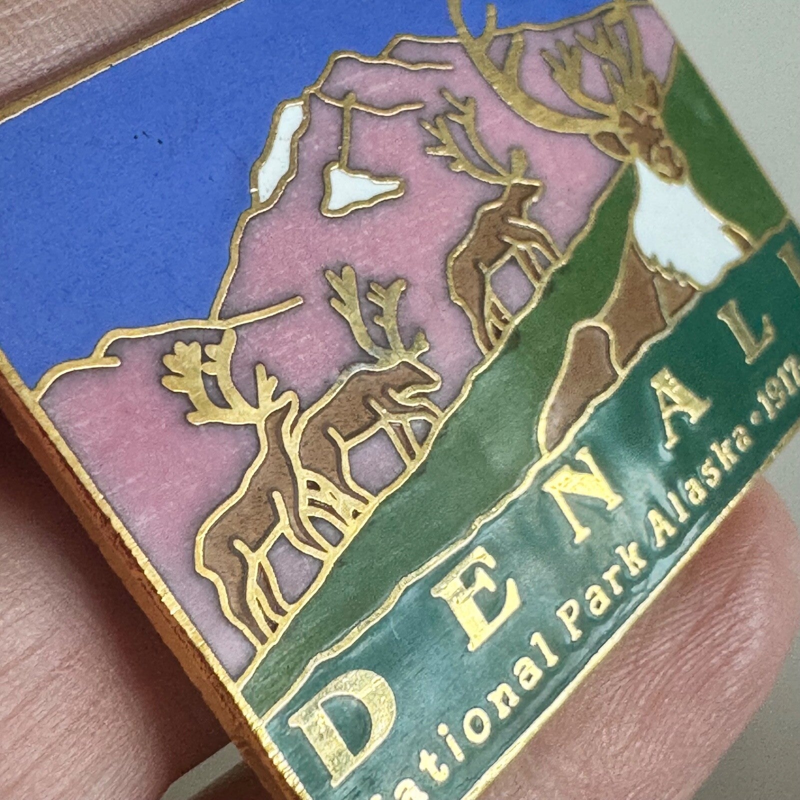 Vintage Denali National Park Alaska Pin – 75th Anniversary Caribou