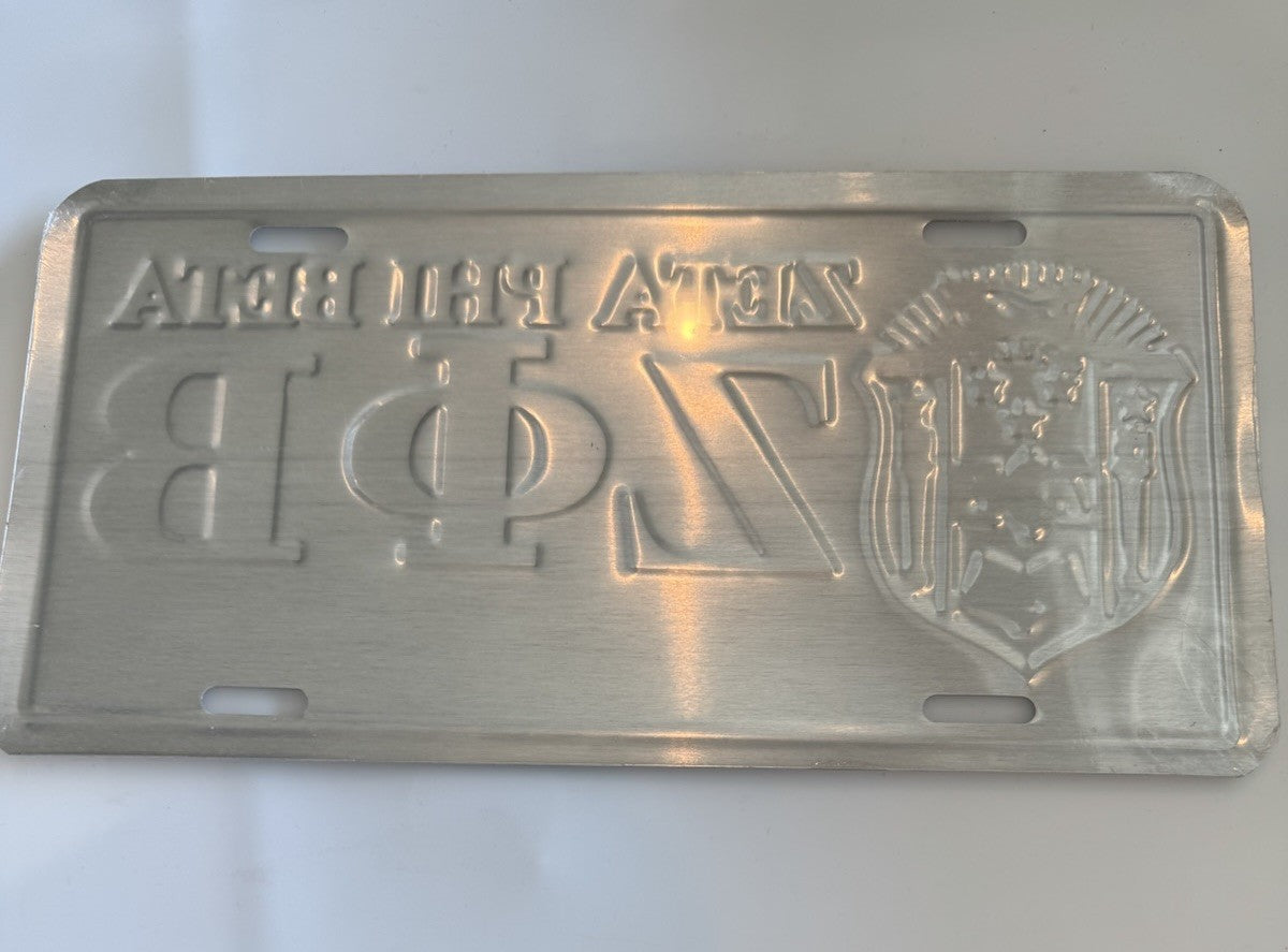 Vtg New Old Stock Zeta Phi Beta Sorority License Plate White Blue  Sorority