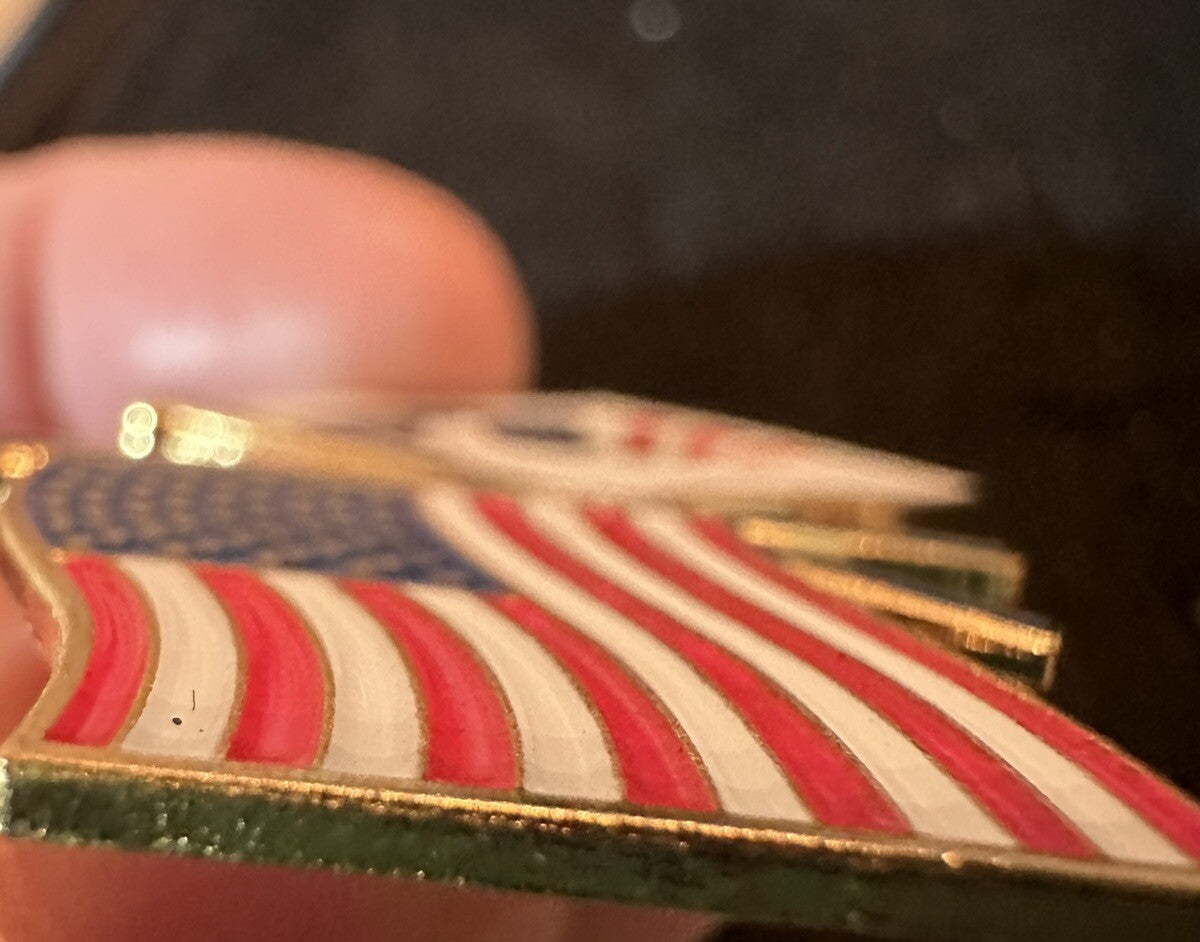 Gold Tone Combined Federal Campaign CFC Eagle Flag Logo Lapel Pin