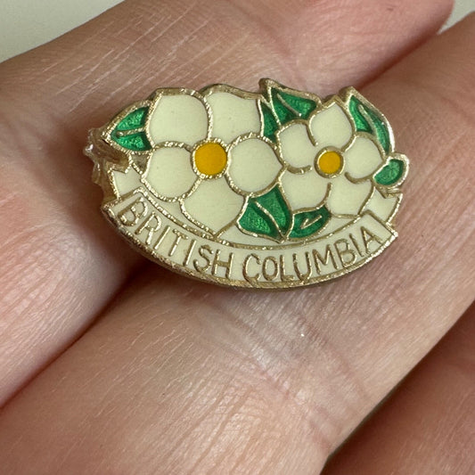 Vintage British Columbia Pacific Dogwood Lapel Pin
