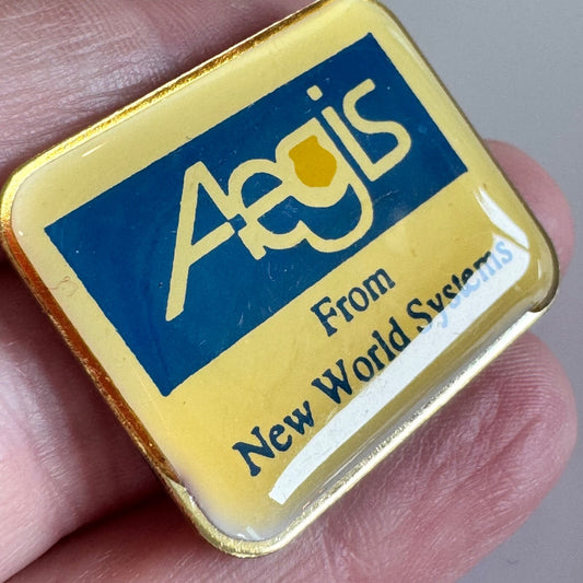 Aegis from New World Systems Pin - Computer Aided Dispatch System 9-1-1 Police