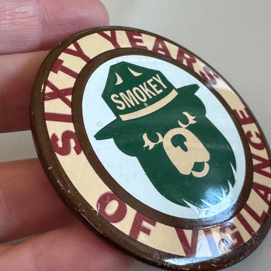 60 Years of Vigilance Smokey Bear US Forest Service Lapel Pin