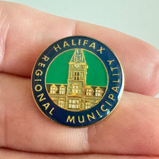 Vtg Halifax Regional Municipality Canada Enamel Lapel Pin Clock Tower