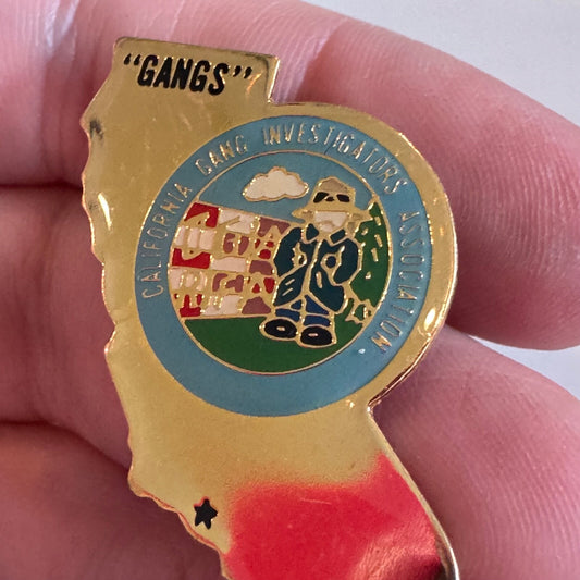 RARE Vintage 1987 California Gang Investigators Association Lapel Pin