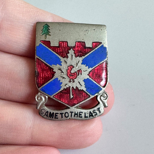 WW2 US ARMY MILITARY 243RD COAST ARTILLERY DI DUI CREST SCREW BACK PIN BADGE