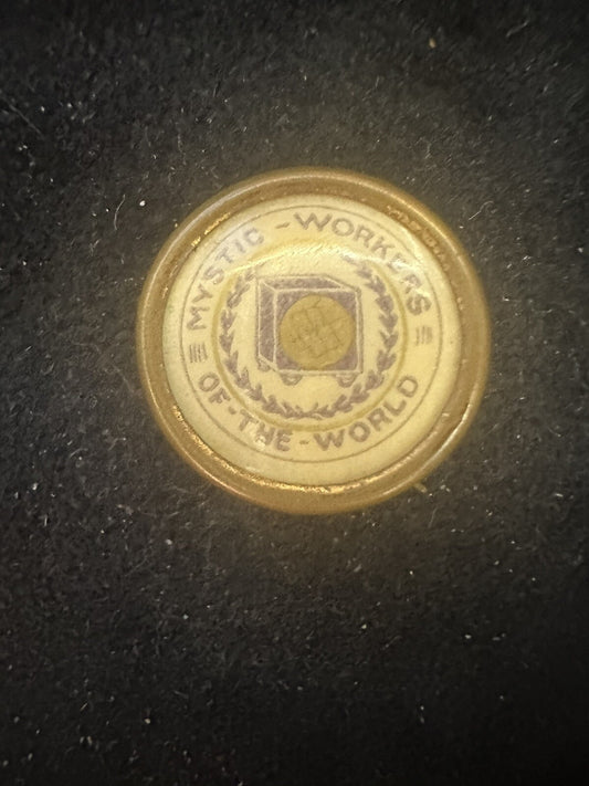 Antique Mystic Workers of the World Fraternal Benefit Society Member Pin Button