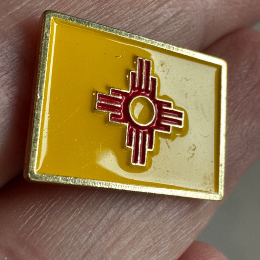 Vintage New Mexico State Flag Enamel Lapel Pin