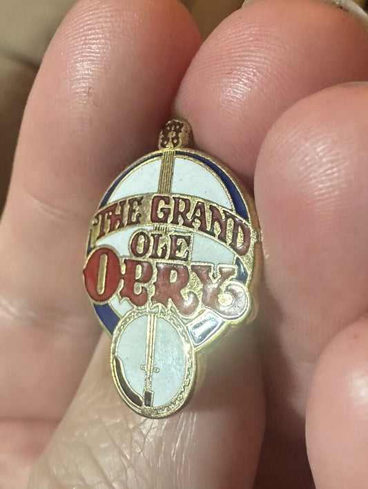 Vintage The Grand Ole Opry Banjo Enamel Lapel Pin Nashville TN