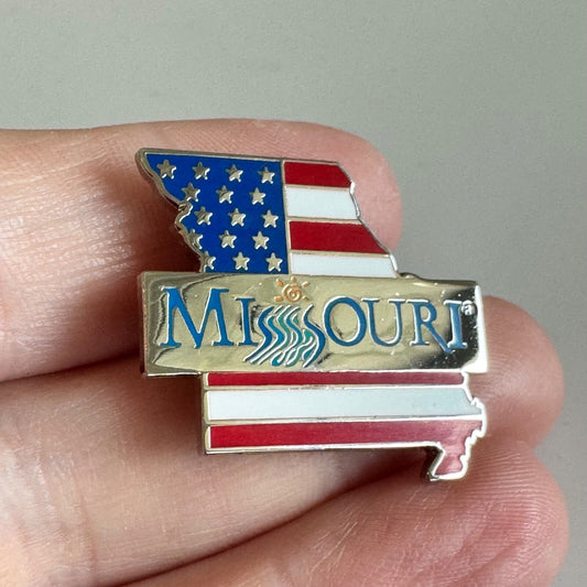 Missouri United States Flag Enamel Pin – USA Patriotic Design American Souvenir