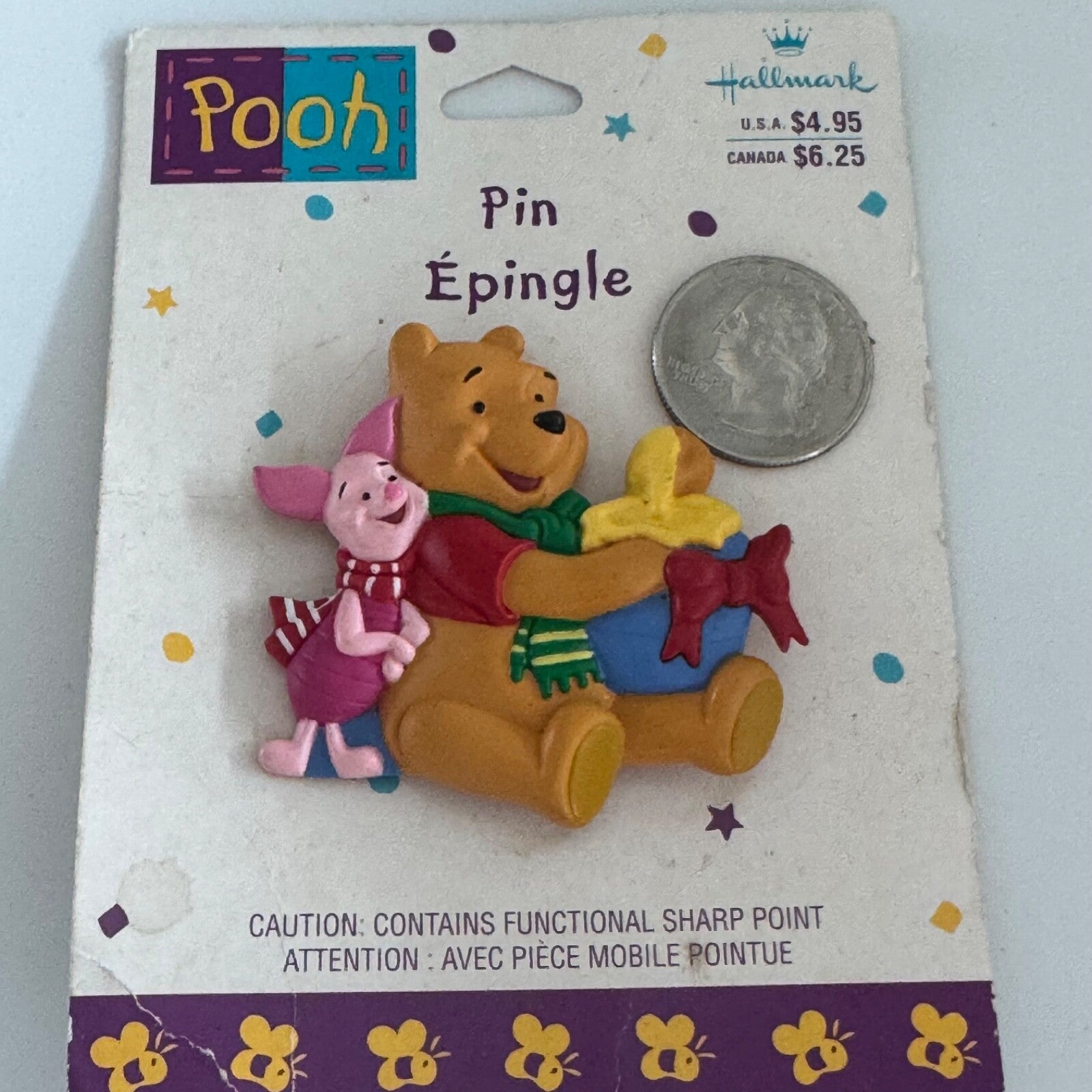 Vintage Hallmark Cards Winnie the Pooh Piglet Honey Jar Brooch Pin