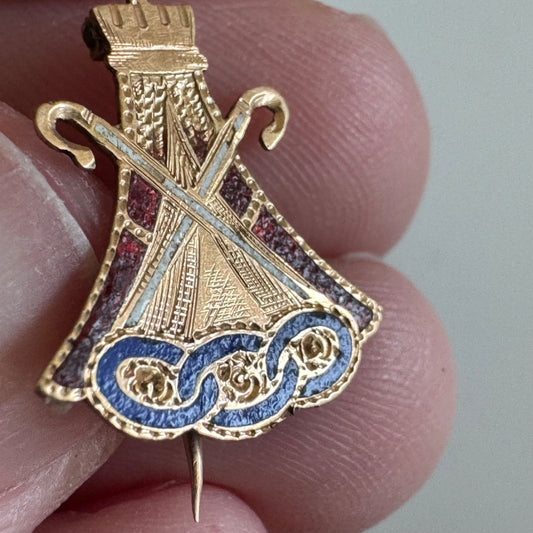 Antique IOOF International Order of Odd Fellows Gold Lapel Pin Encampment Degree
