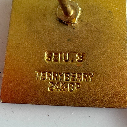 24K GP TERRYBERRY SEIU STRONGER TOGETHER COLLECTIBLE SOUVENIR LAPEL PIN