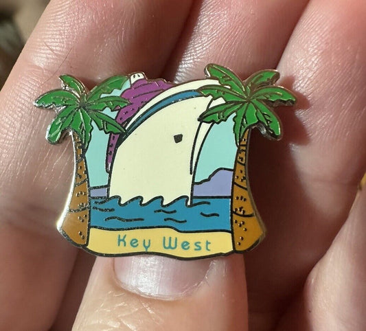 Key West Florida Cruise Ship Yacht Palm Tree Travel Souvenir Lapel Pin Tack Tac