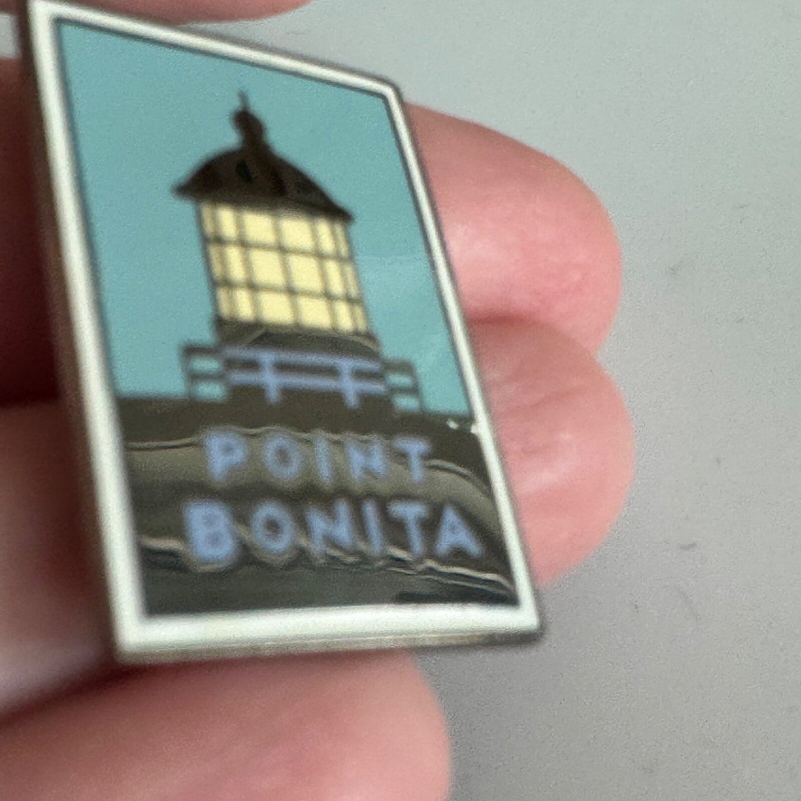 Vintage Point Bonita Lighthouse Pin – Simple Blue & Yellow Enamel National Park