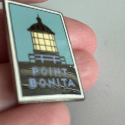 Vintage Point Bonita Lighthouse Pin – Simple Blue & Yellow Enamel National Park