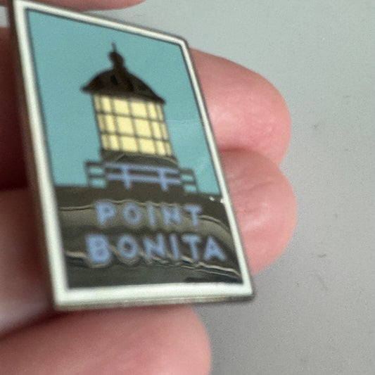Vintage Point Bonita Lighthouse Pin – Simple Blue & Yellow Enamel National Park