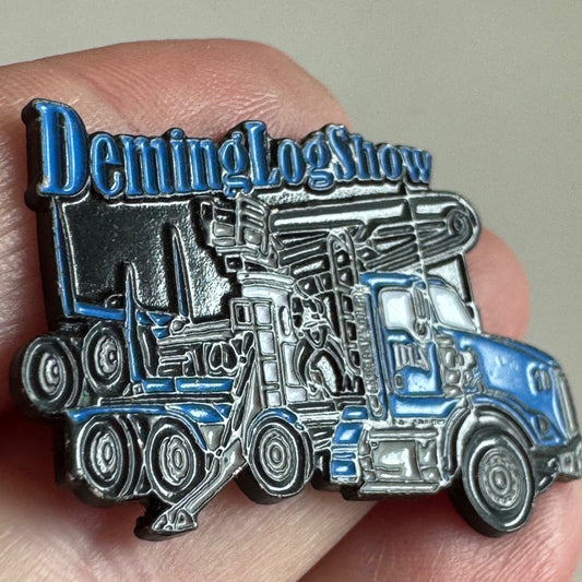 Vintage Deming Log Show Truck DLS Lapel Pin Logging RARE