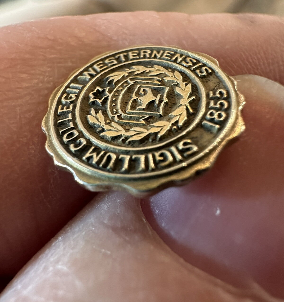 Antique Western College Sterling Silver Hat Stick Pin - Amazing!