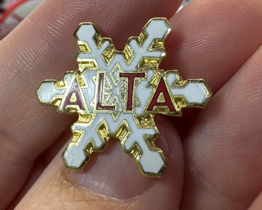 Alta Ski Resort Utah Snowflake Metal Hat Lapel Vest Pin