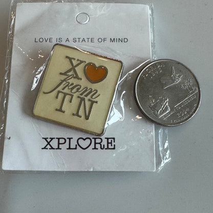 Xplore “XO from TN” Tennessee State Love Enamel Pin – Carded