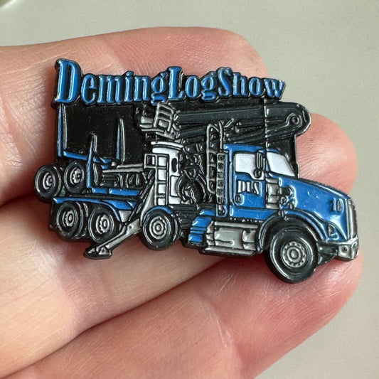 Vintage Deming Log Show Truck DLS Lapel Pin Logging RARE