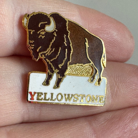 Yellowstone Bison Lapel Pin – National Park Wildlife Souvenir Pinnacle Designs