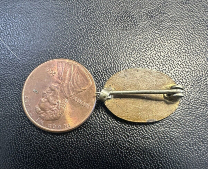Antique ART NOUVEAU Calla Lily Leaf Brooch Pin Tiny Oval