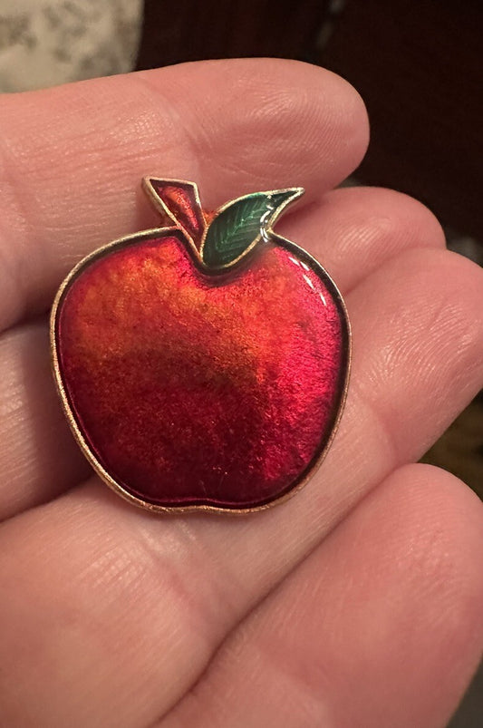 Red Apple Vintage Enamel Lapel Pin