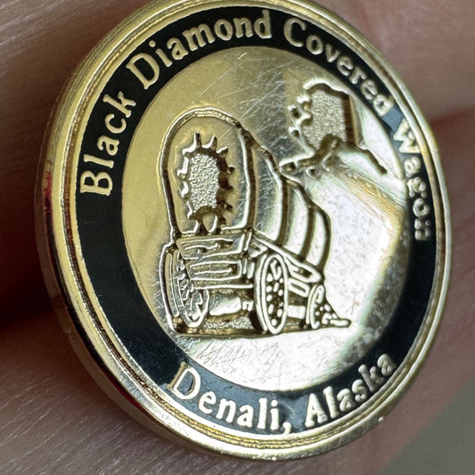 Black Diamond Covered Wagon Lapel Pin – Denali, Alaska