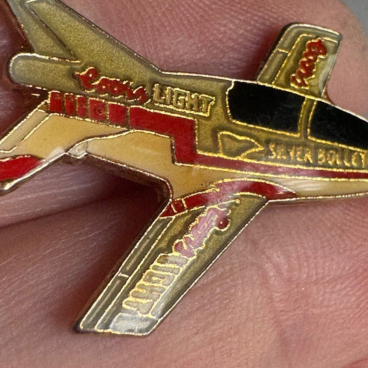 Vintage Coors Light Silver Bullet Airplane Lapel Pin BD-5J Advertising 