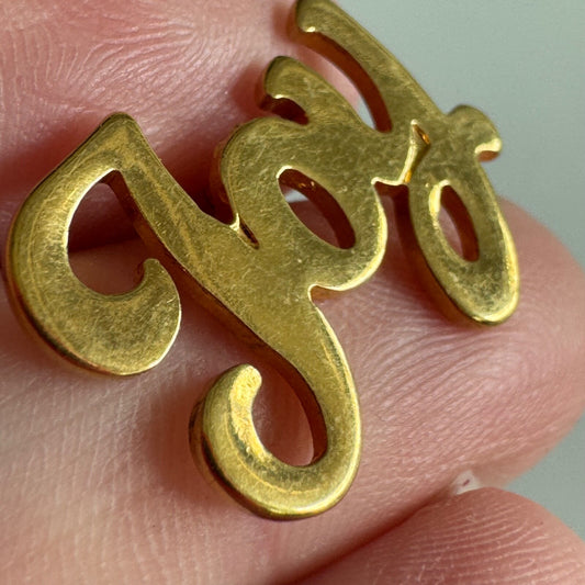 "Joy" Script Pin – Elegant Golden Word Design Gold Tone