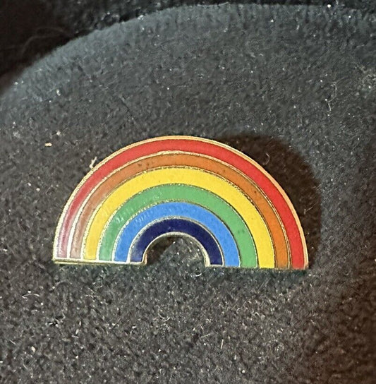 VTG Rainbow Love 80’s Enamel Pin Brooch Button Lapel Enamel Gift Creations NOS