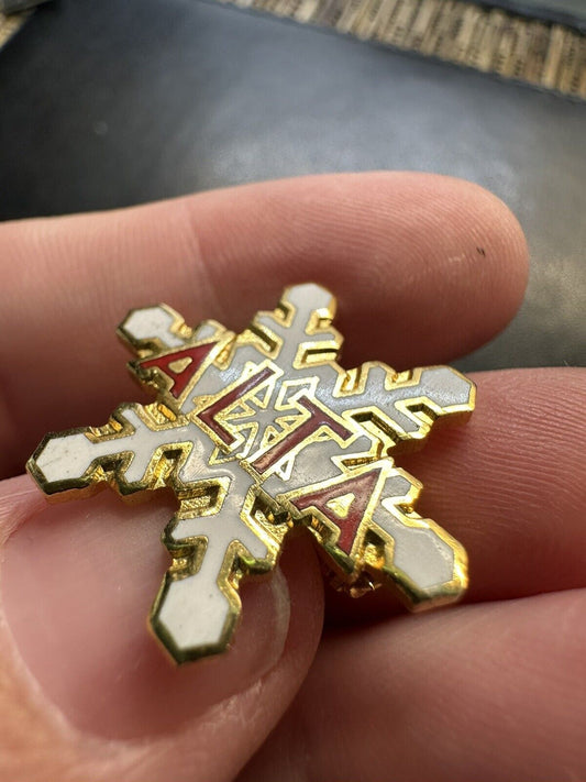 Alta Ski Resort Utah Snowflake Metal Hat Lapel Vest Pin