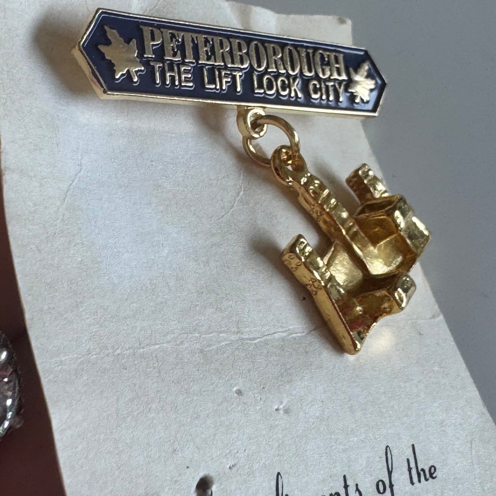 Vintage Peterborough Ontario Canada Souvenir Dangle Pin – Lift Lock City