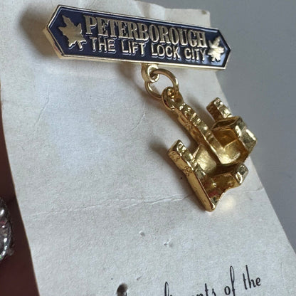 Vintage Peterborough Ontario Canada Souvenir Dangle Pin – Lift Lock City