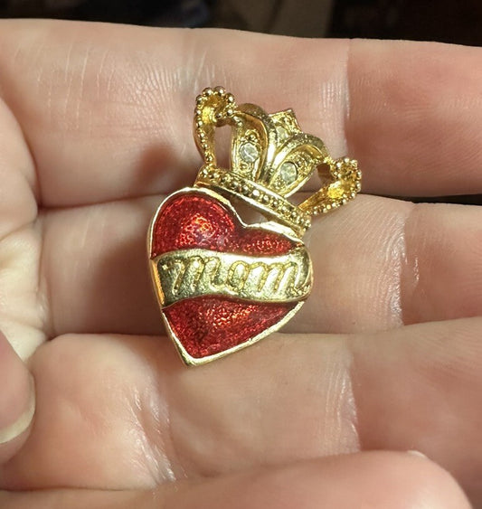 Avon 1994 Crown of Hearts Mom Gold Tone Lapel Tac Pin Mother's day 
